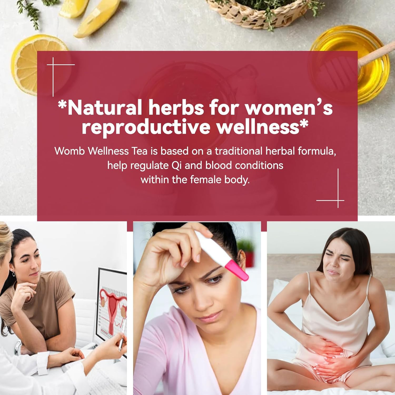 Natural Womb Fertility Tea for Women Ovary and Uterus Cleanse, Womb Detox Fibroi