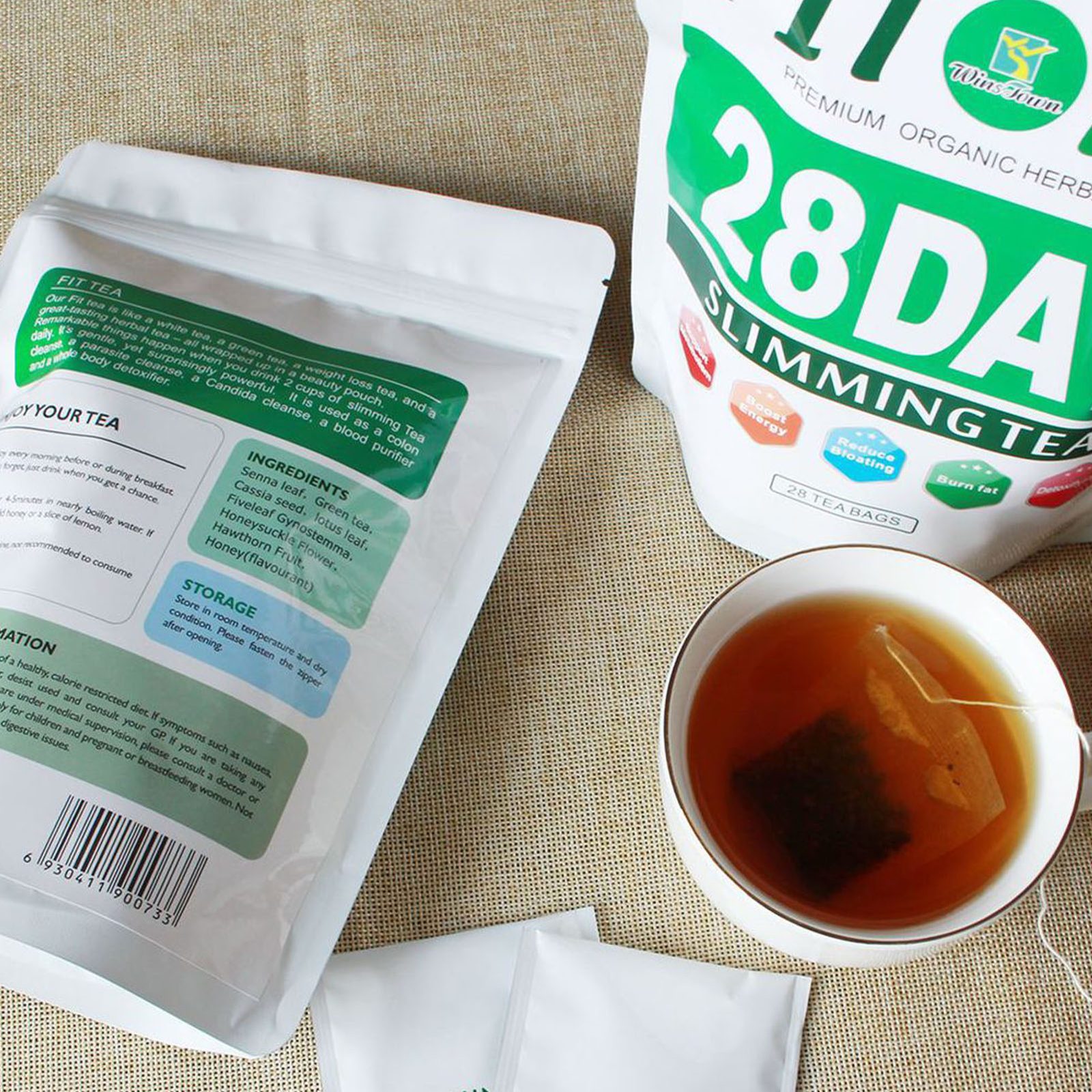 28 Day Herbal Green Tea Individually Packaged Professional Grinding Process Tea