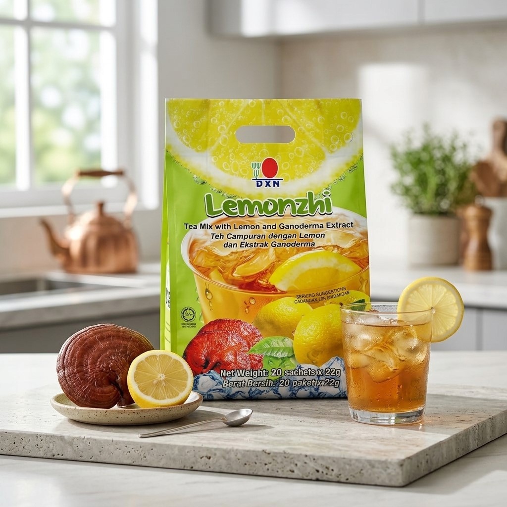 DXN Lemonzhi Instant Lemon Tea Drink with Ganoderma Lingzhi 20 Sachets 22g