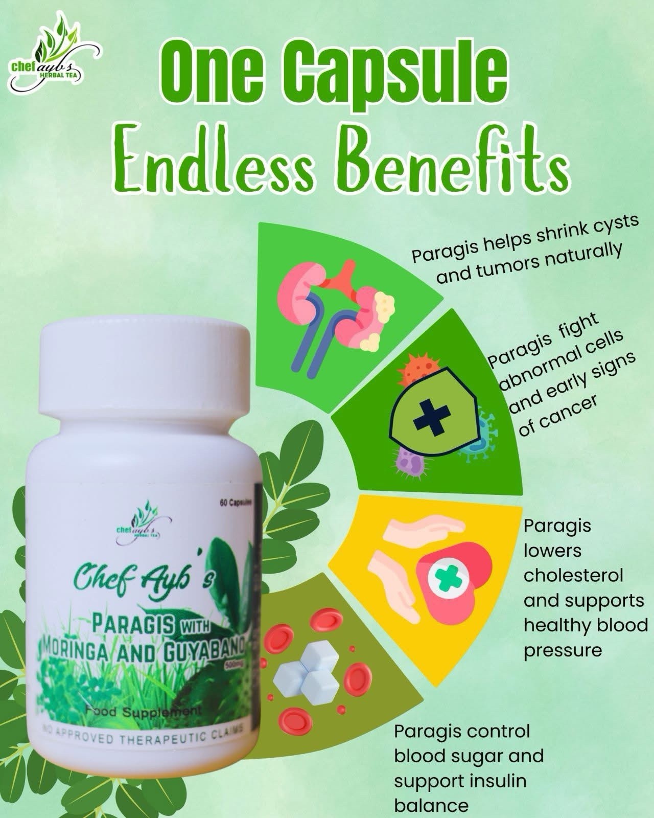 Chef Aybs Paragis With Moringa And Guyabano 30 Capsule