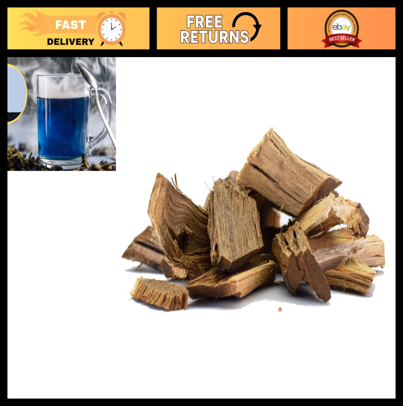 Natural Detox Tea – 2Lb Bulk Palo Azul Blue Kidney Wood Chips, Resealable Bag