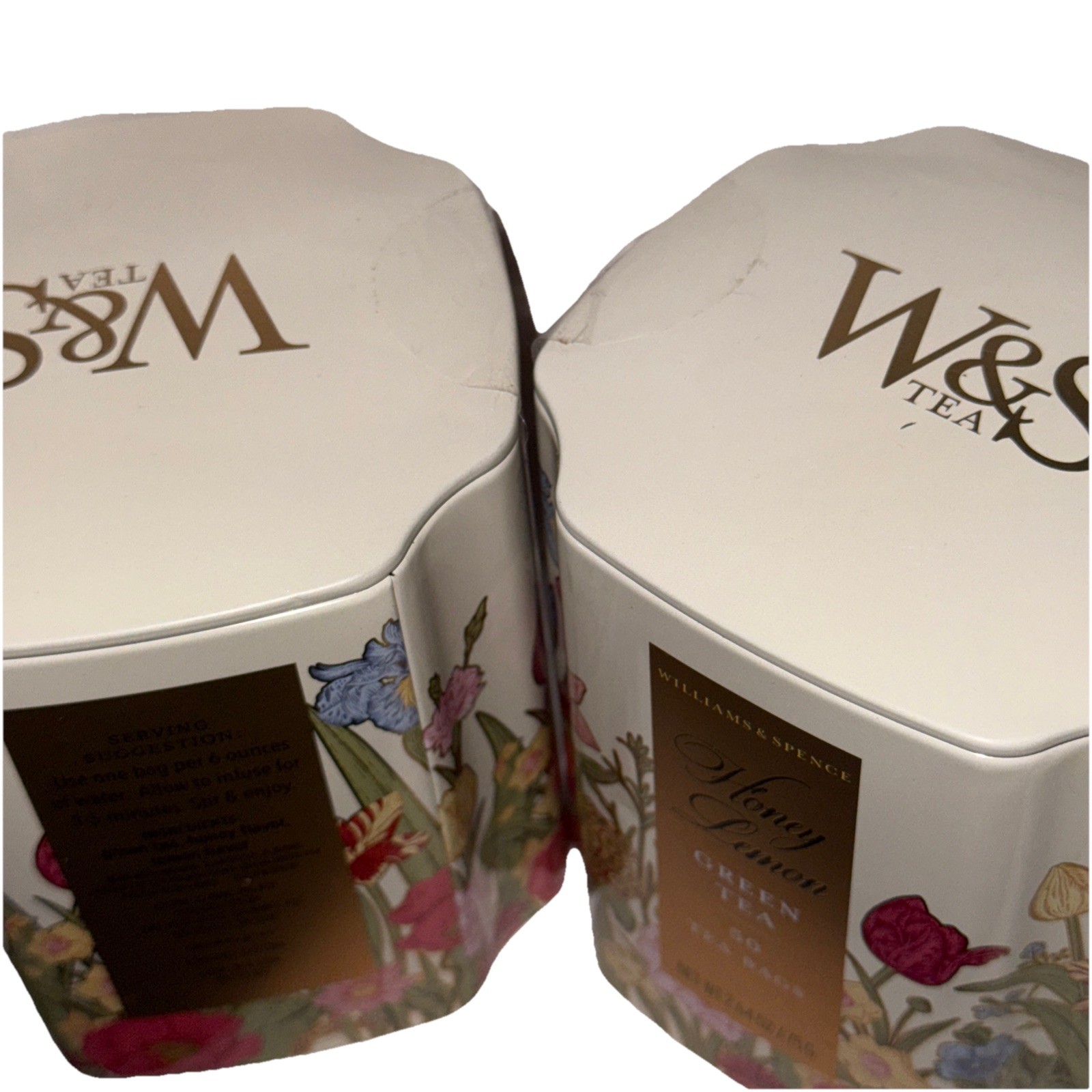 WILLIAM & SPENCE 🫖 HONEY LEMON 🍋 GREEN TEA 🫖 100 tea bags-2 tins BB:02/2028