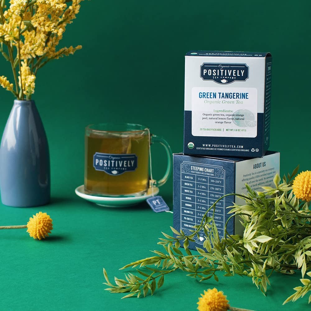 Delicious Green Tangerine Tea Bags – 20 Individually Packaged Sips of Wellness