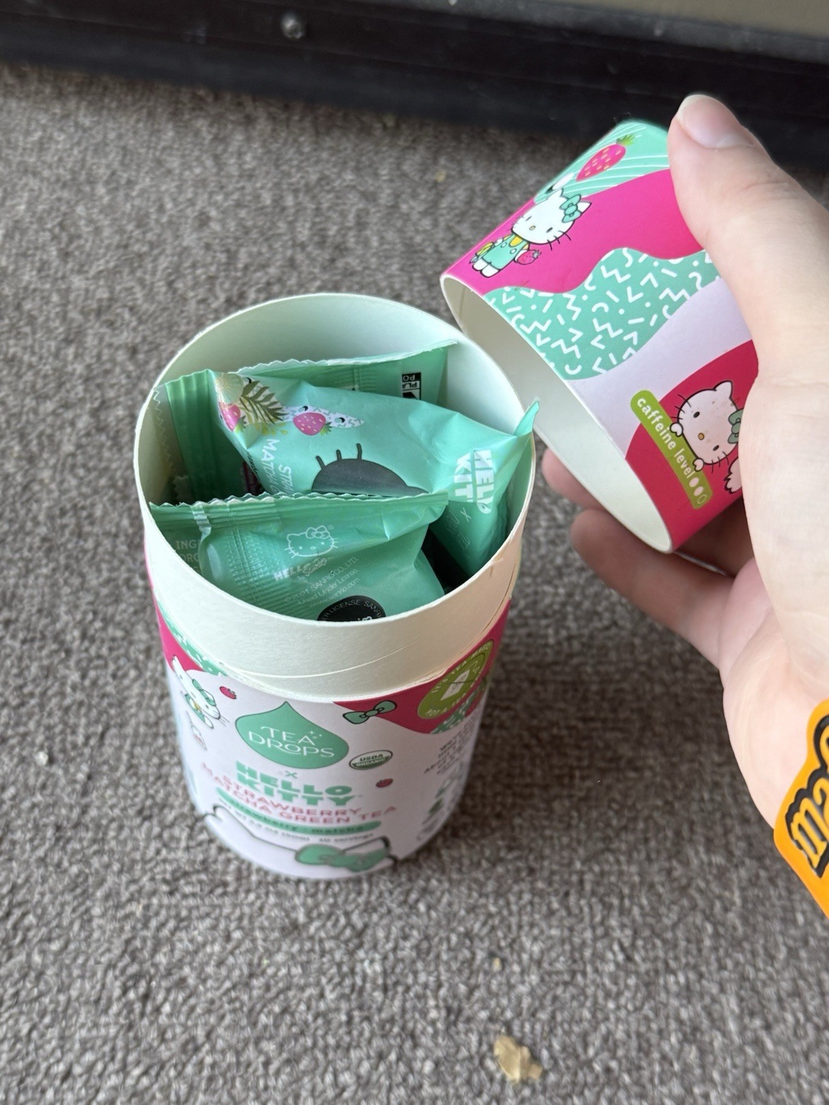 HTF Hello Kitty Tea Drops Strawberry Matcha Green Tea 2024 Collab