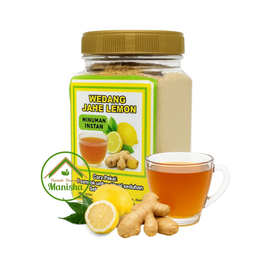 Lemon Ginger Instant Drink Mix Jar 250g Indonesian Citrus Spice Powder