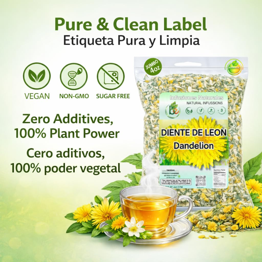 Diente de León Herbal Tea – Dandelion Loose Leaf – 4 oz (113 g) – 100% Natural,