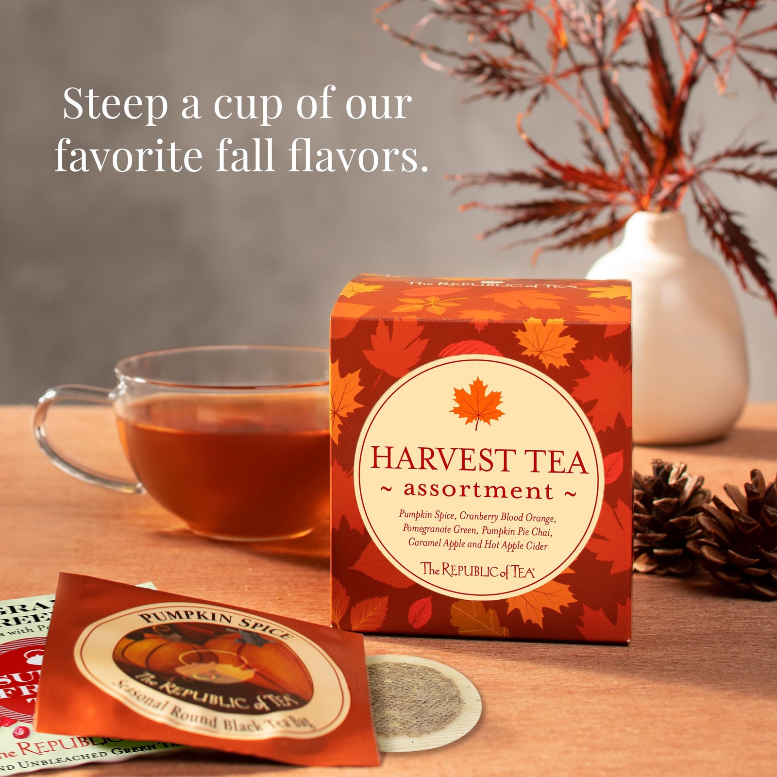 The Republic of Tea: Fall Harvest Tea Assortment Cube, 24 Count (Pack 1)