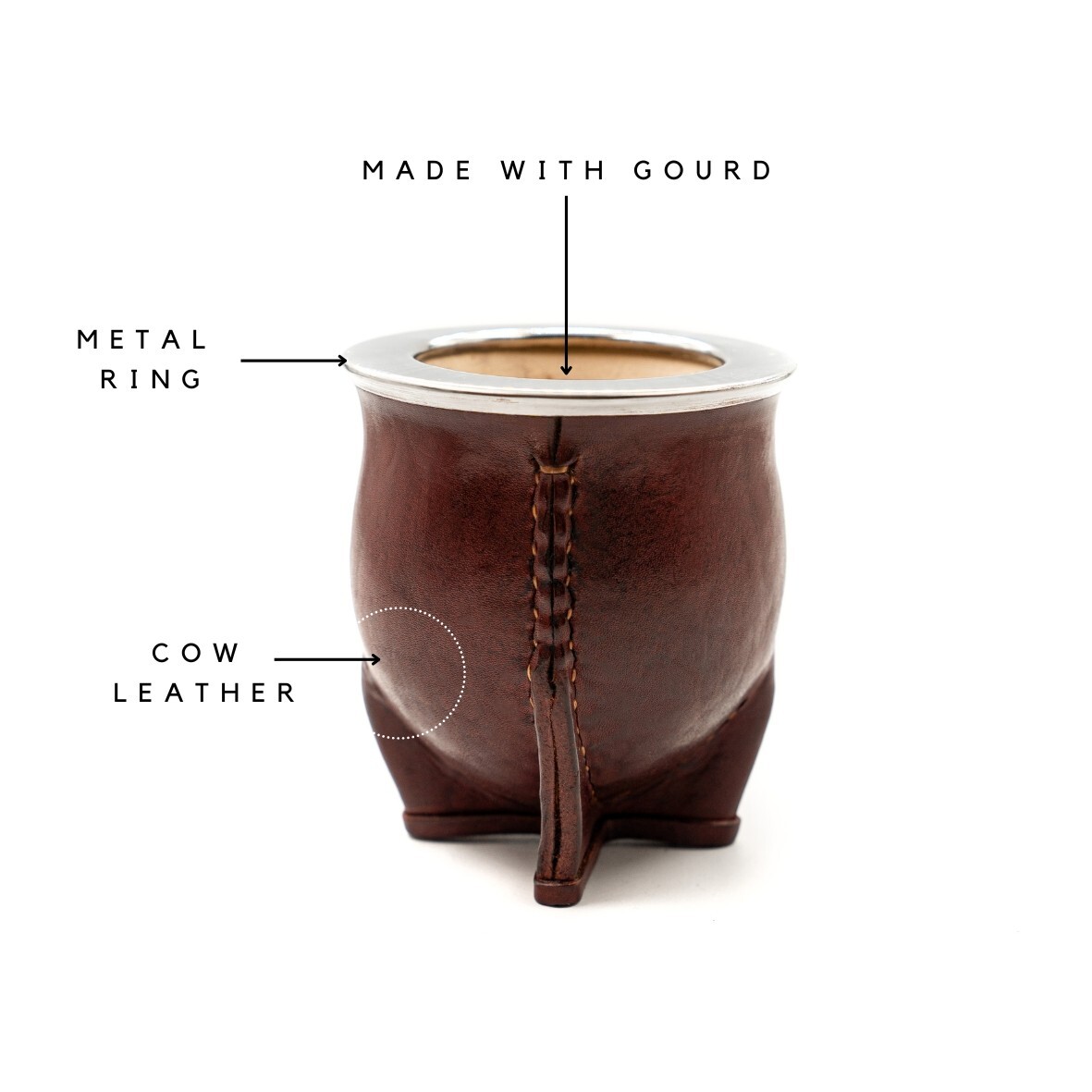 Mate Gourd Leather Mate Cup Yerba Mate Argentinian Mate Torpedo Calebasse Mate