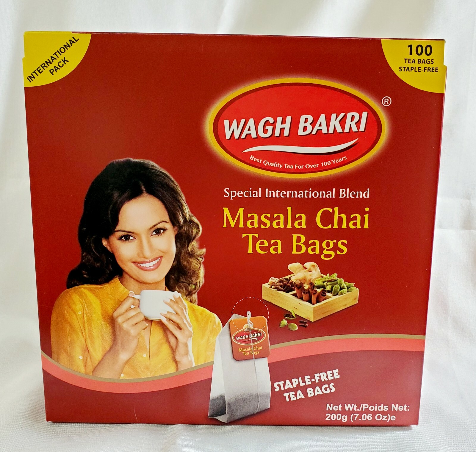 Wagh Bakri Masala Chai 100 Masala Chai Tea Bags- USA Seller
