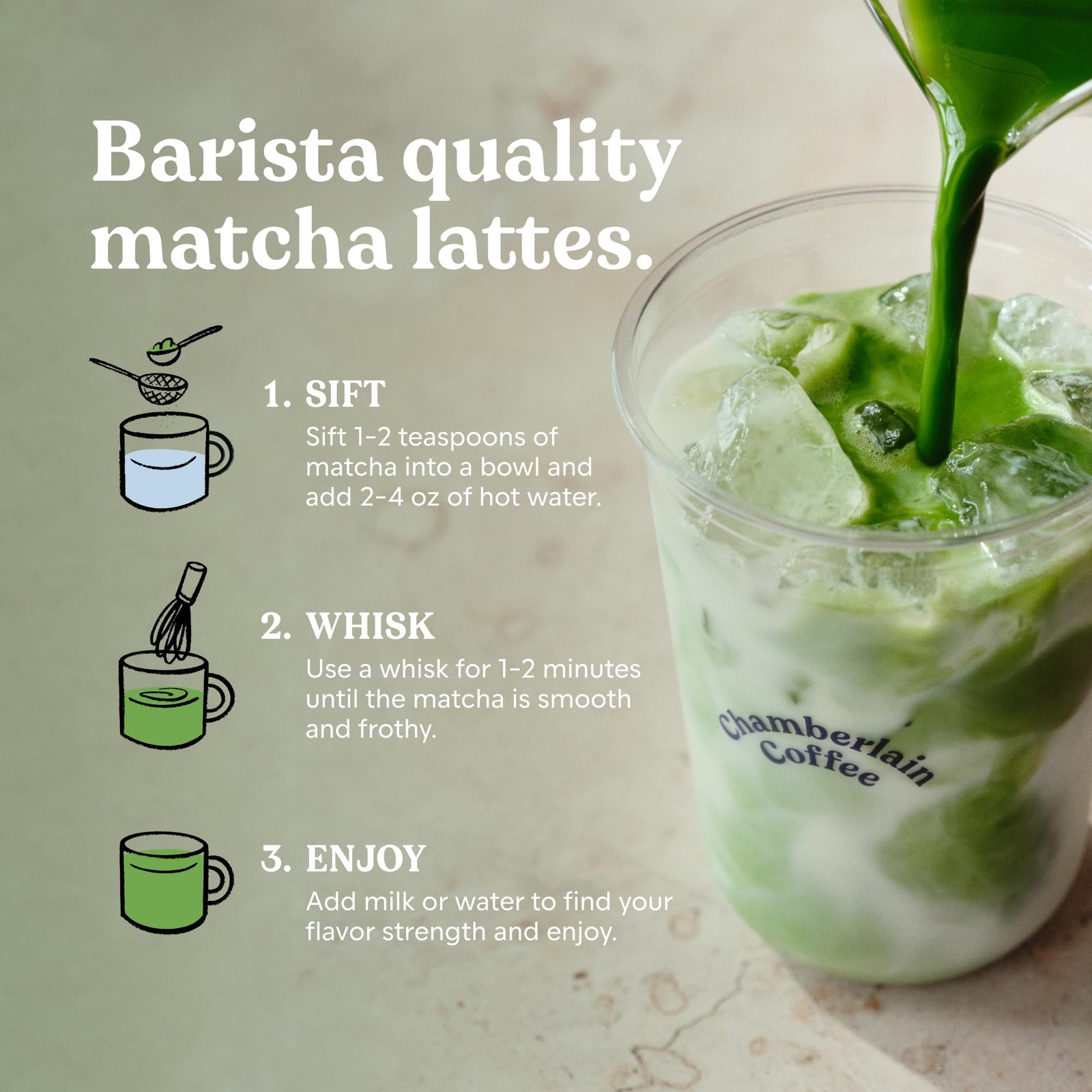 Chamberlain Coffee Ceremonial Matcha Green Tea Powder Japanese Green Tea + O…