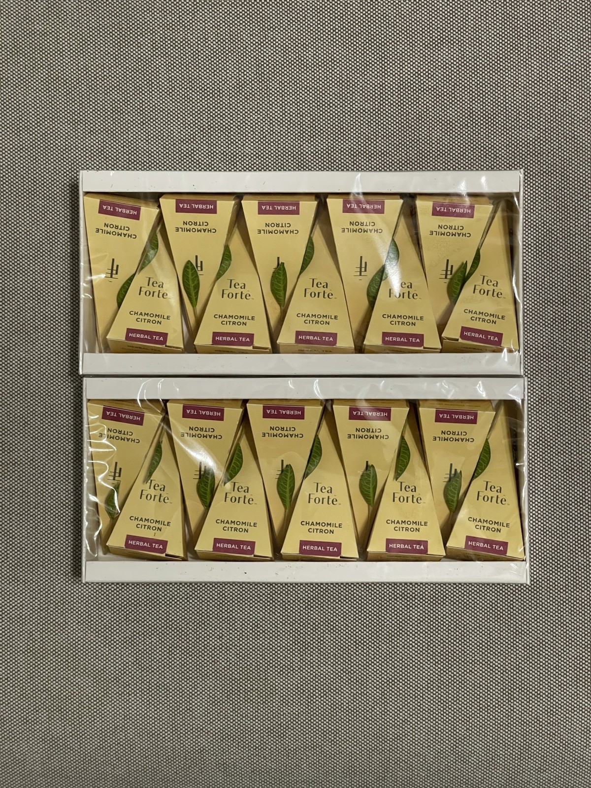(2) Tea Forte Organic Chamomile Citron Pyramid Infusers Exp 2028 2 Packs = 20