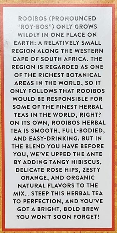 Trader Joe’s Organic BLOOD ORANGE Rooibos Herbal Tea Blend 20-Tea Bag BB 1/2027