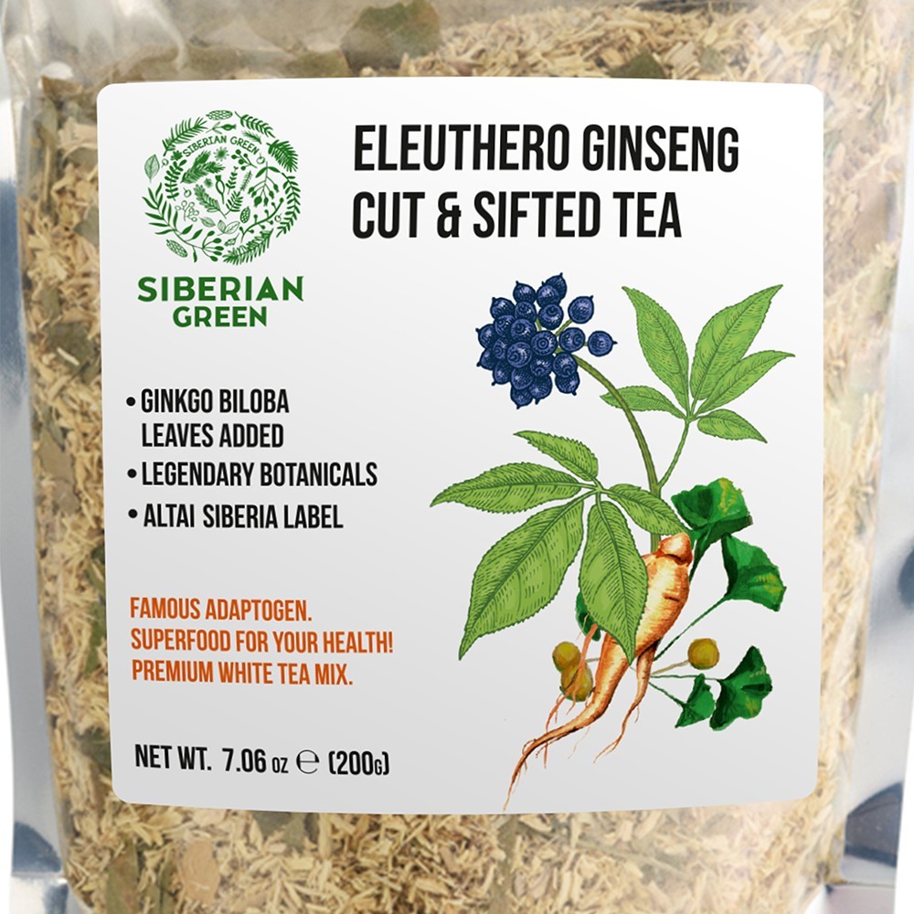 Siberian Ginseng Dried Root Powder 200g (7.06 oz) Eleuthero Tea Cut & Sifted