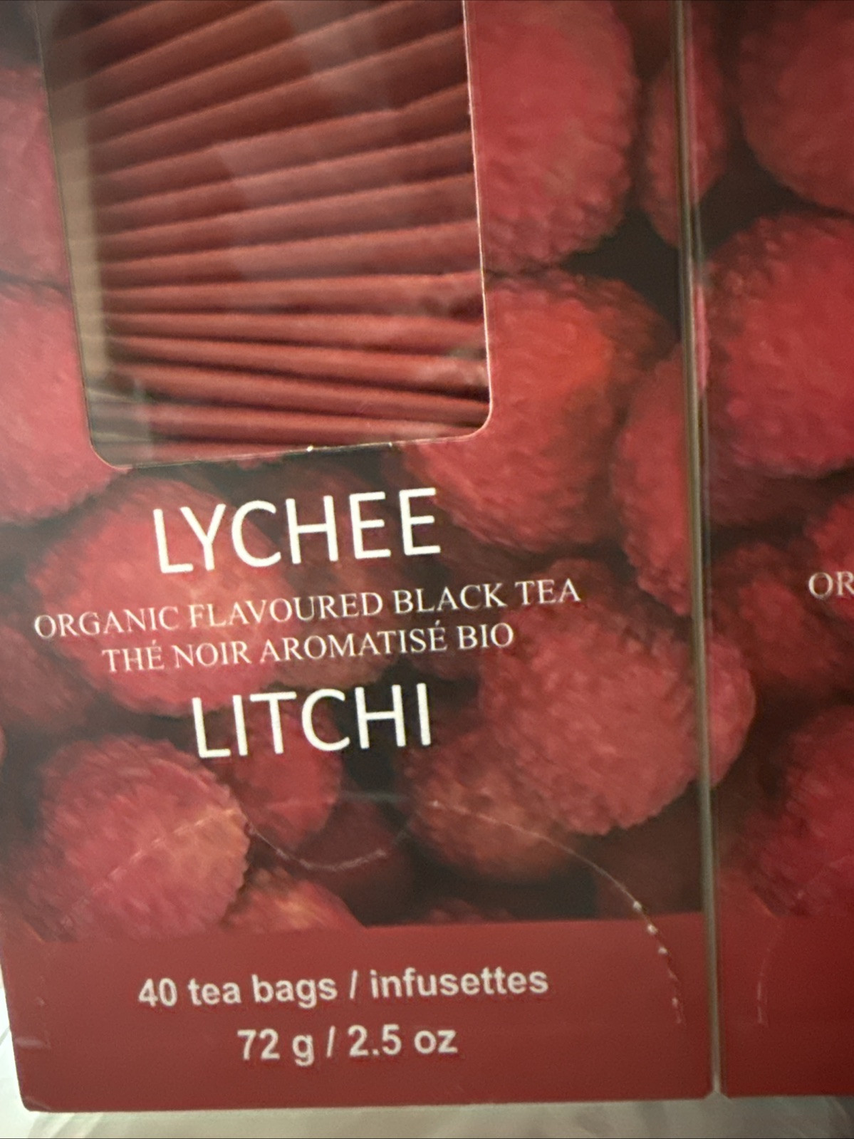 TOUCH ORGANIC Lychee ORGANIC GREEN TEA 2 Boxes= 80 Tea Bags