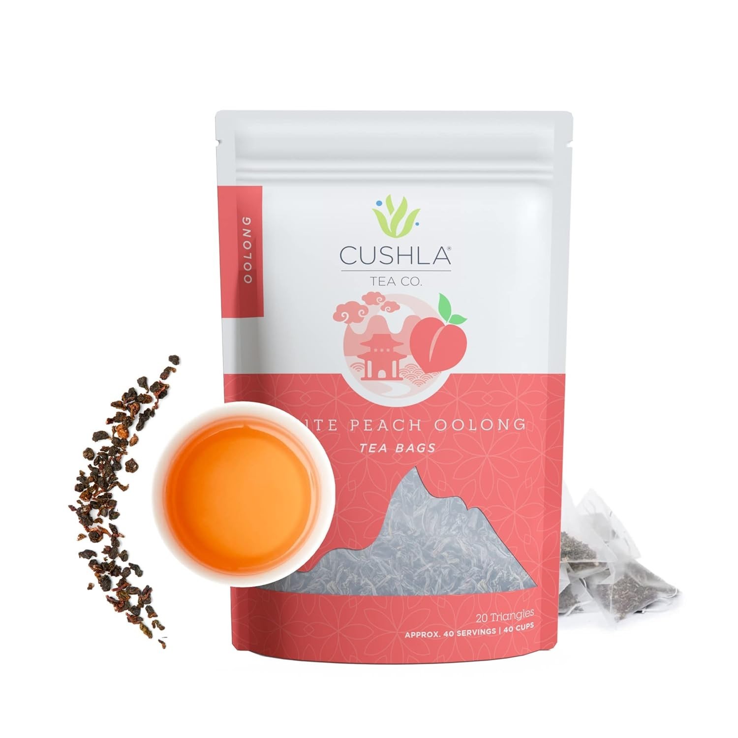 White Peach Wuyi Oolong Loose Leaf Tea – 20 Unsweetened Tea Bags