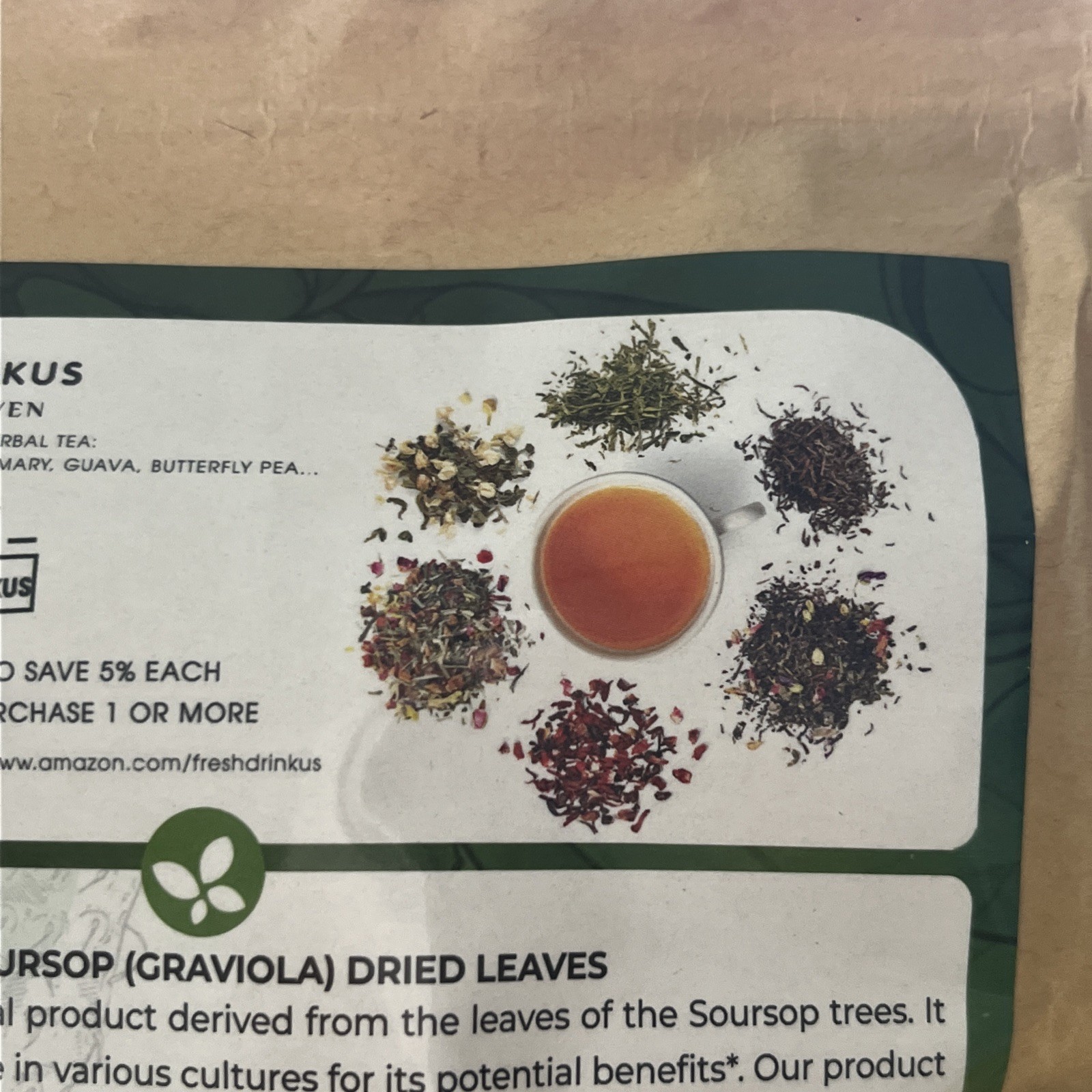 FreshDrinkUS, 330+ Premium Soursop Dried Leafs tea leaves