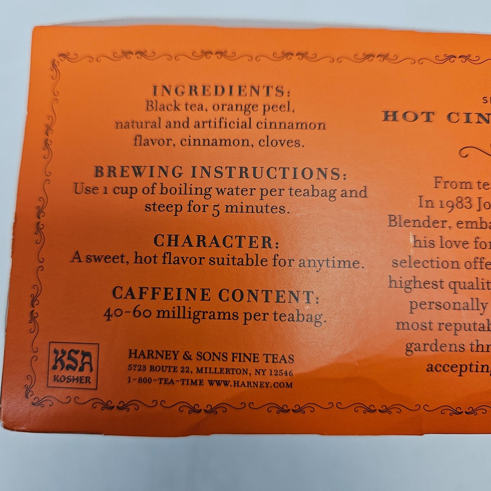 Harney & Sons Spicy Black Tea, Hot Cinnamon Spice, 50 Tea Bags, 3.17 oz (90 g)