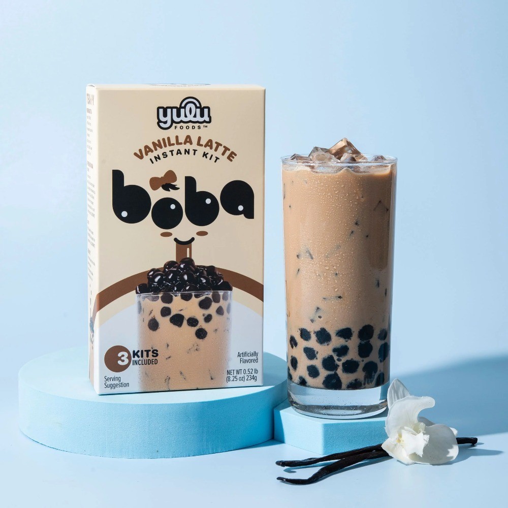 Instant Boba, Vanilla Latte Bubble Tea Kit, 3 Drinks