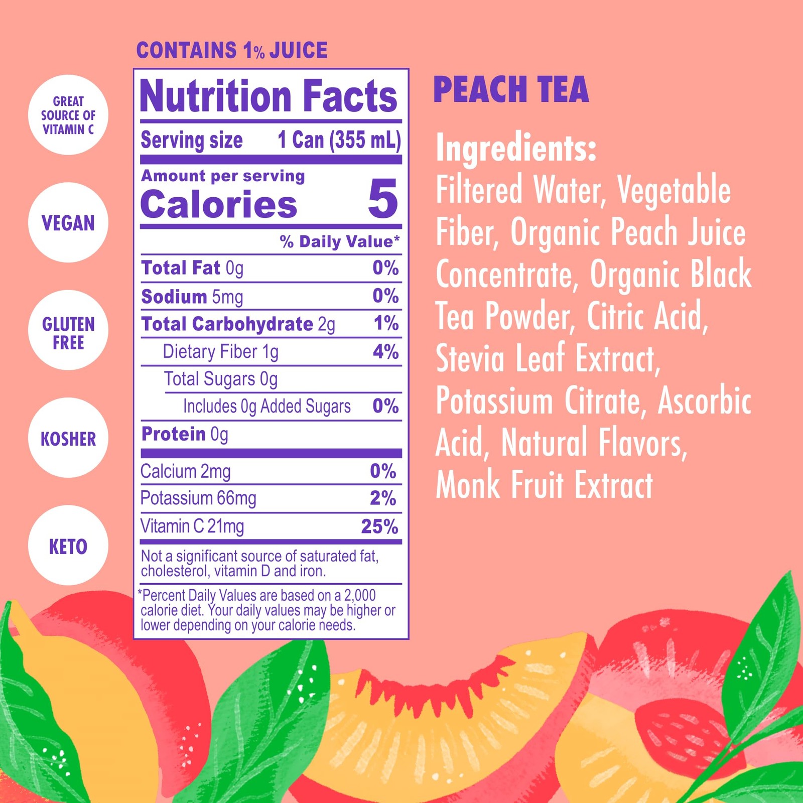 Swoon Peach Tea Sugar Free, Low Carb, PaleoFriendly, Gluten Free Flavored K…