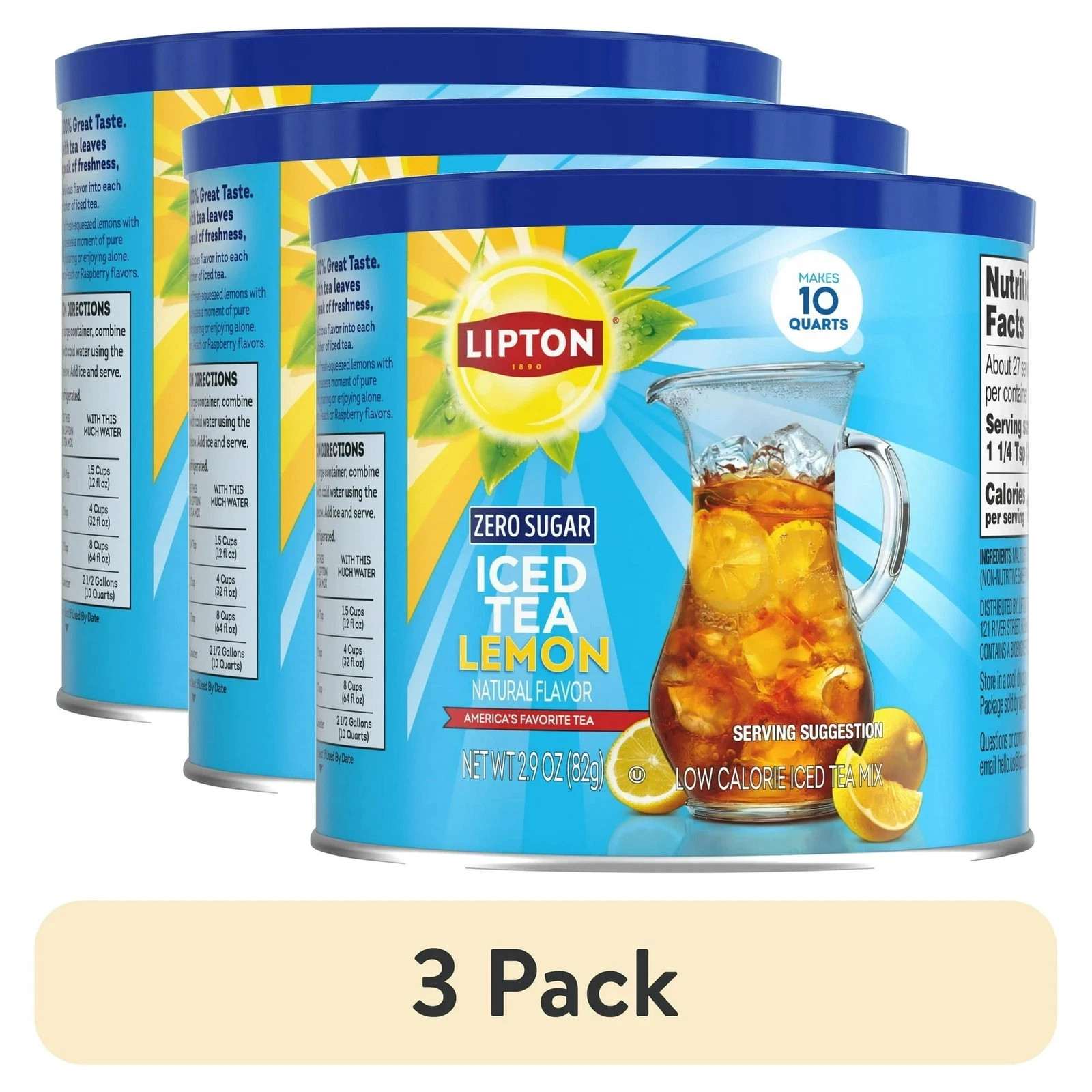 PR Lipton Zero Sugar Lemon Iced Tea Mix, 10 Quarts