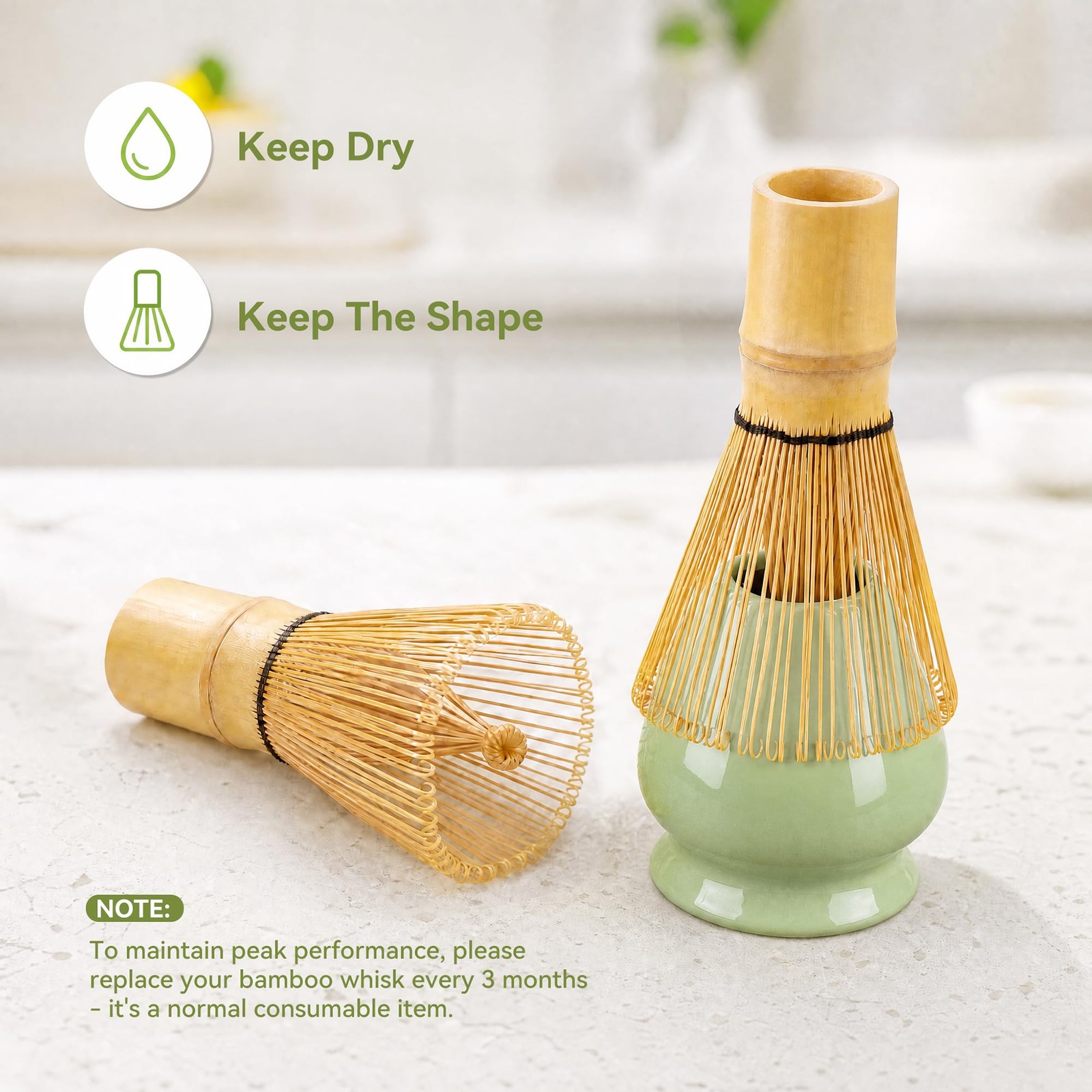 Matcha Whisk Set with Ceramic Bowl – Complete Matcha Making Kit, Bamboo Whisk…