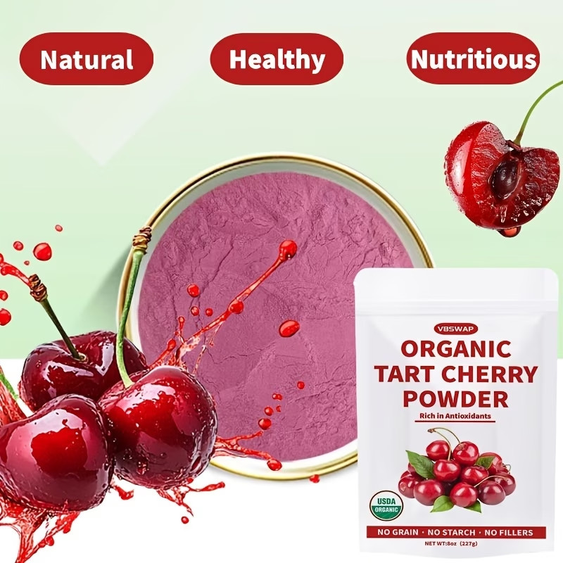 Organic Tart Cherry Powder Natural Fruit Extract Antioxidant Rich Vegan