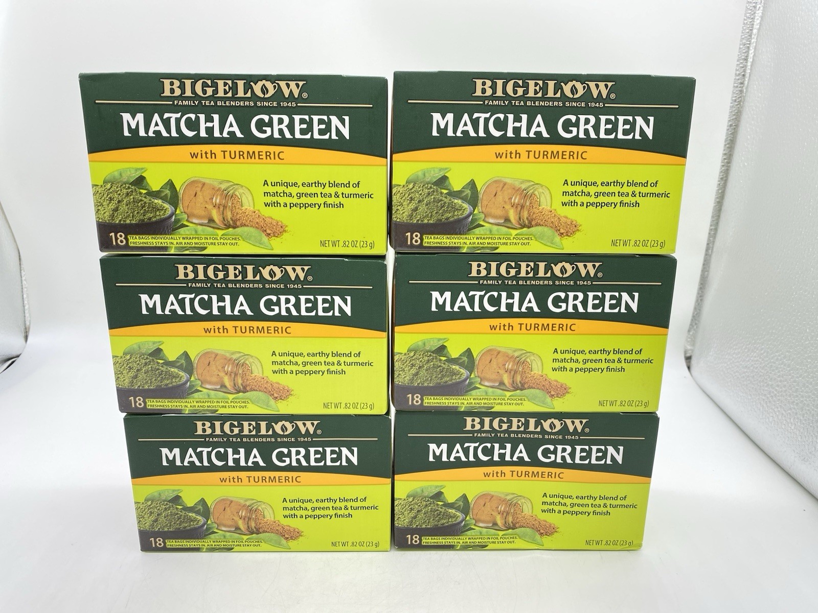 Bigelow Matcha Green Tea With Turmeric 6 Boxes of 18 Each
