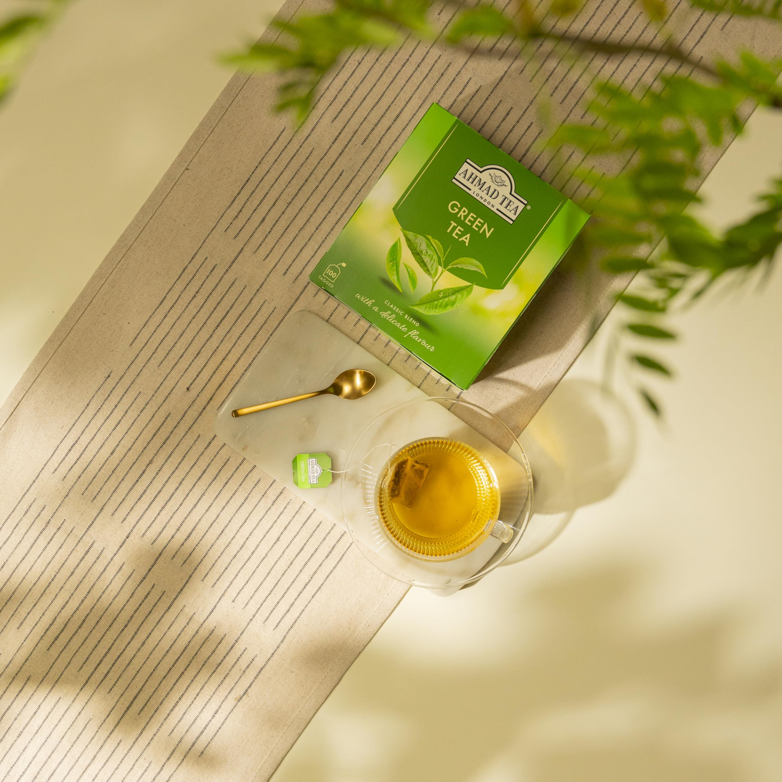 Pure Green Tea 100 Tagged Teabags 100 Count Quality Chinese Green Tea