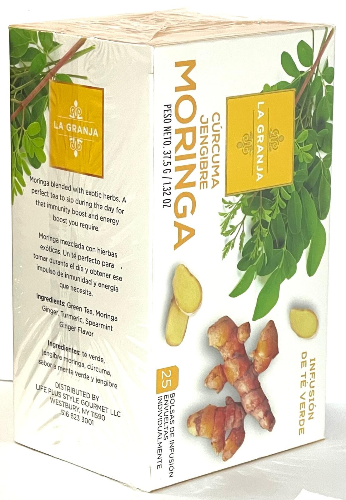 Turmeric, Ginger Moringa – Green Tea Infusion Herbal Tea (25 Count)