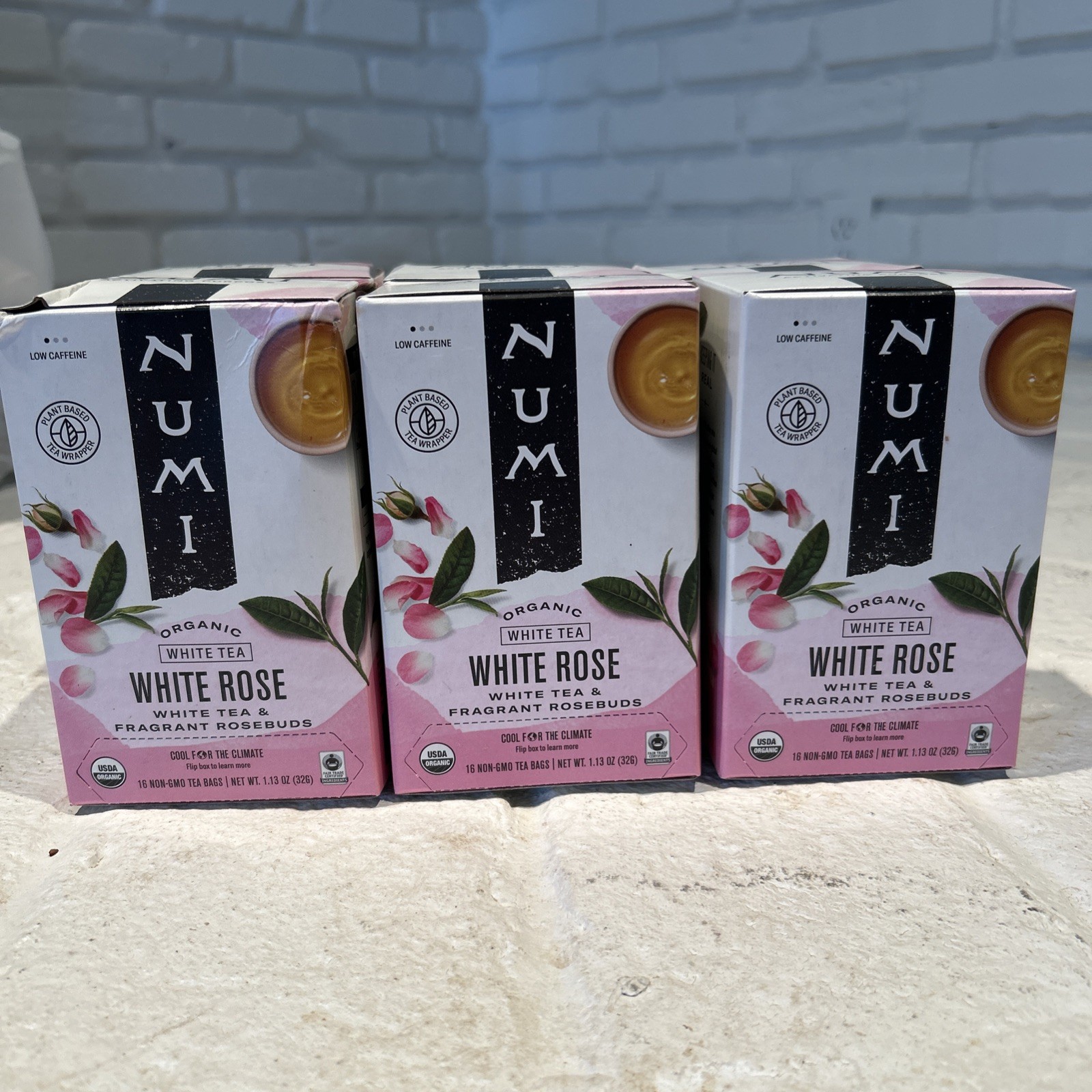 Numi Organic Tea White Rose, 16 Count Box of Tea Bags (Pack of 6) White Tea