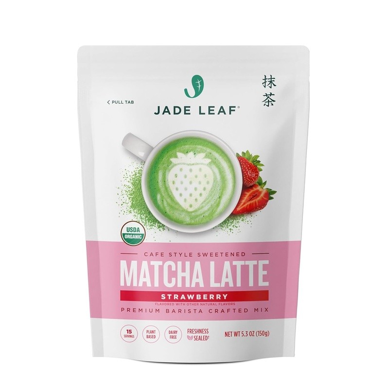 Organic Strawberry Matcha Latte Powder Easy At Home Barista Style Caffeine Boost
