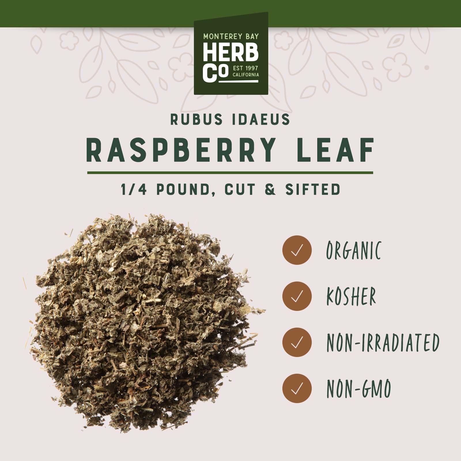 Organic Raspberry Leaf Cut & Sifted, by Herb Co, Rubus Idaeus, from Albania, …
