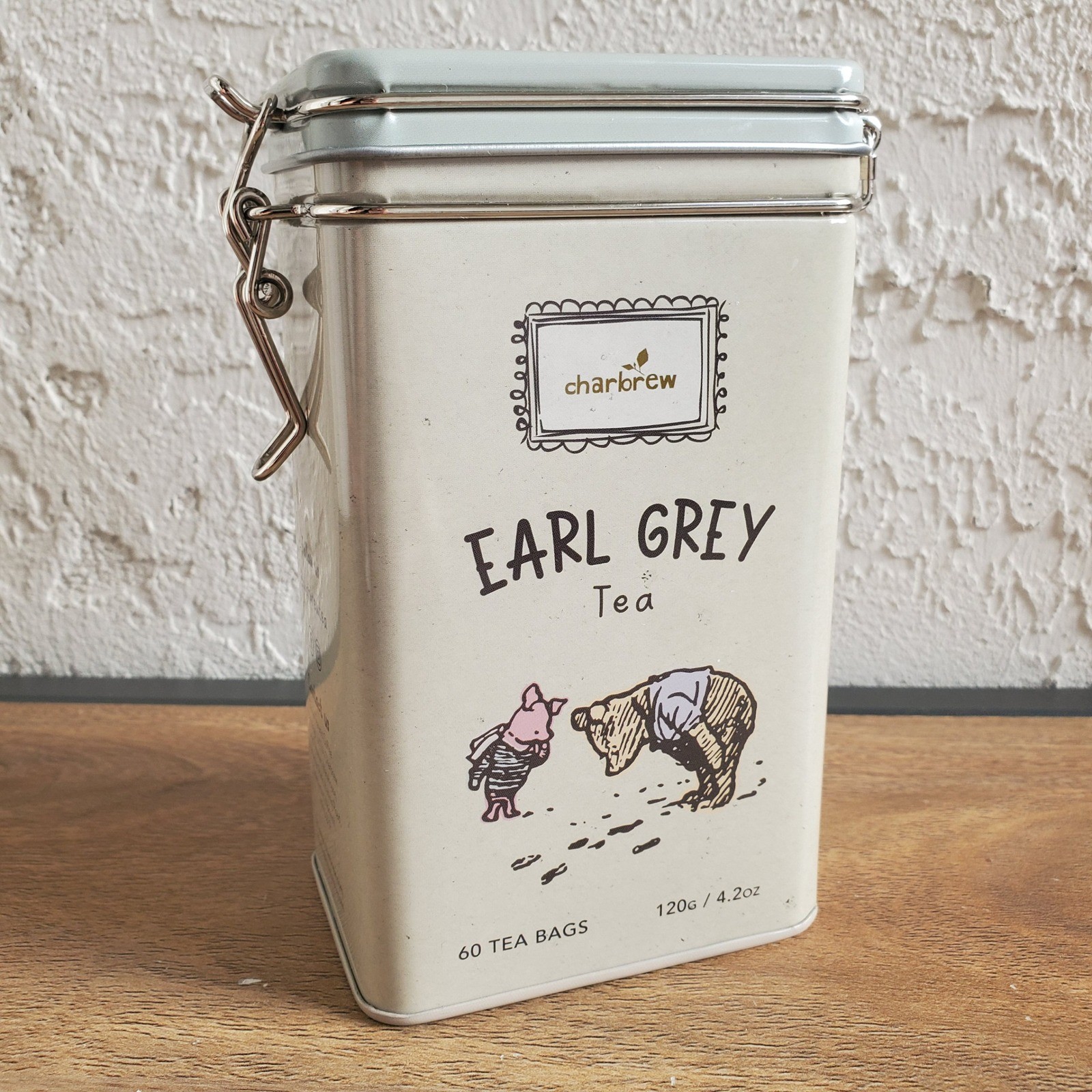 Charbrew Winnie the Pooh Earl Grey Tea Tin 60 Tea Bags 120g Collectible Canister