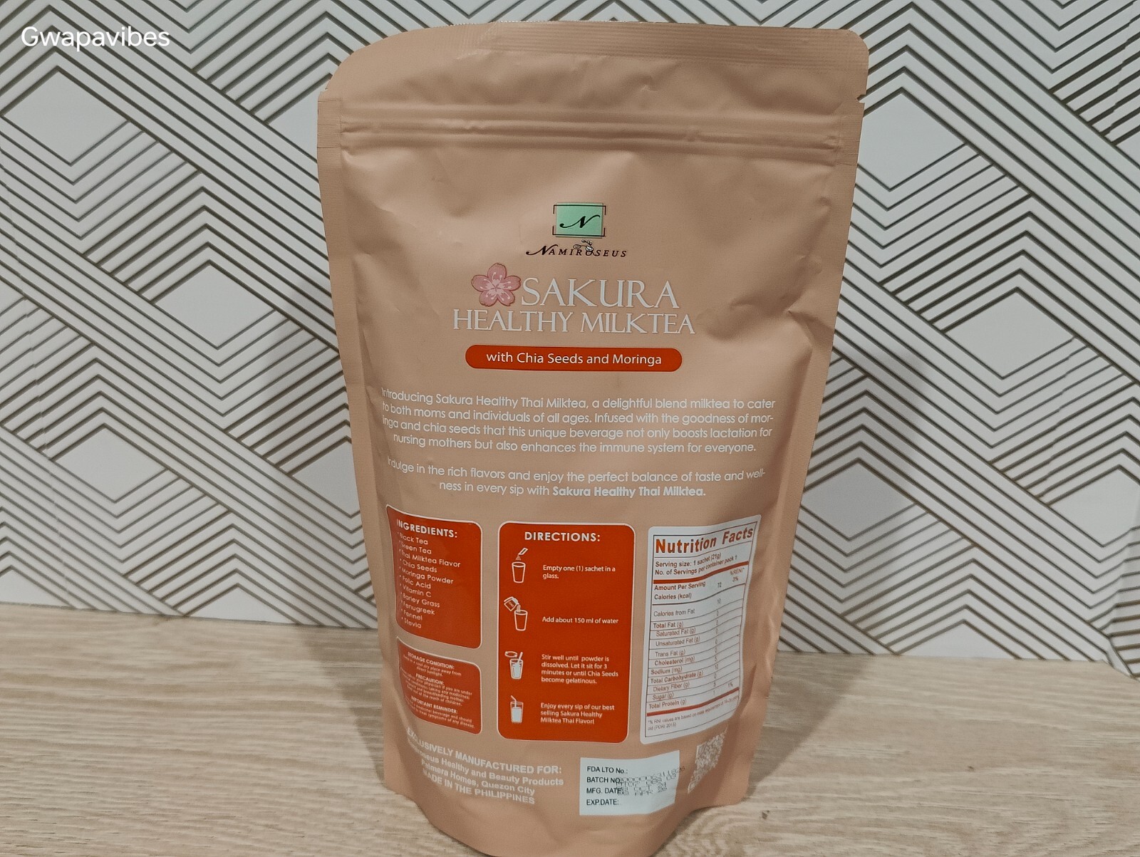 Namiroseus SAKURA Healthy Thai Milktea, 10 Sachets (Authorized US Seller)