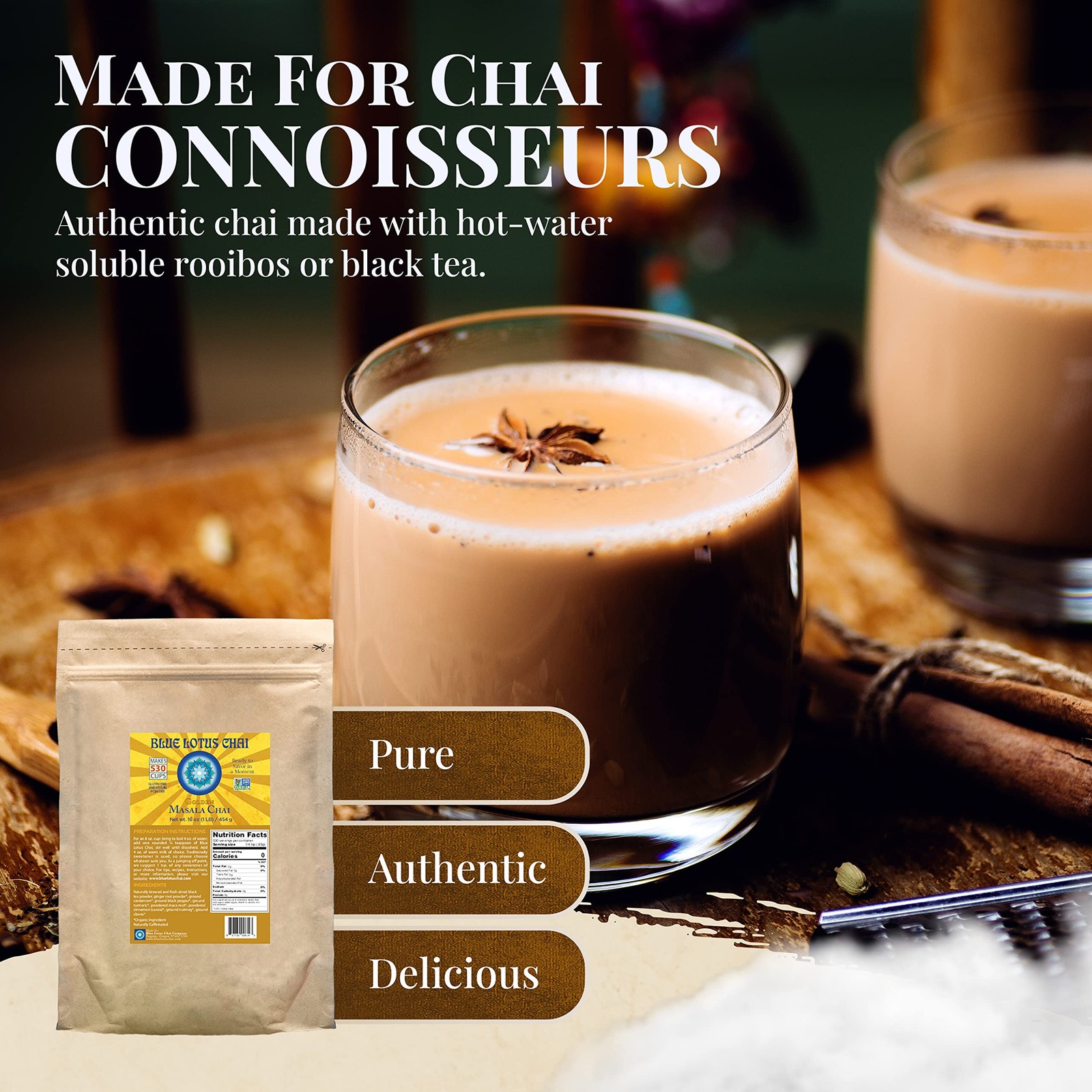 – Golden Masala Chai – Makes 530 Cups – 1 Pound Bulk Bag Masala Spiced Chai P…
