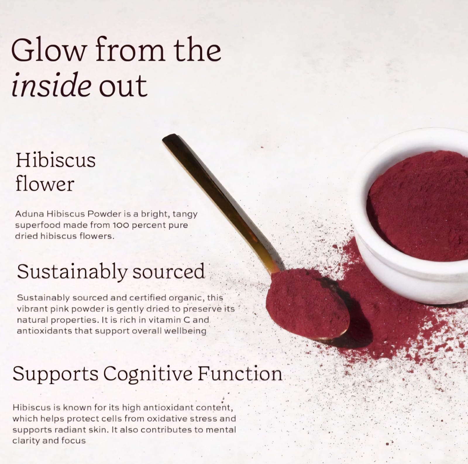 4 oz Premium Organic Hibiscus Flowers Powder / Flor de Jamaica Organica en Polvo