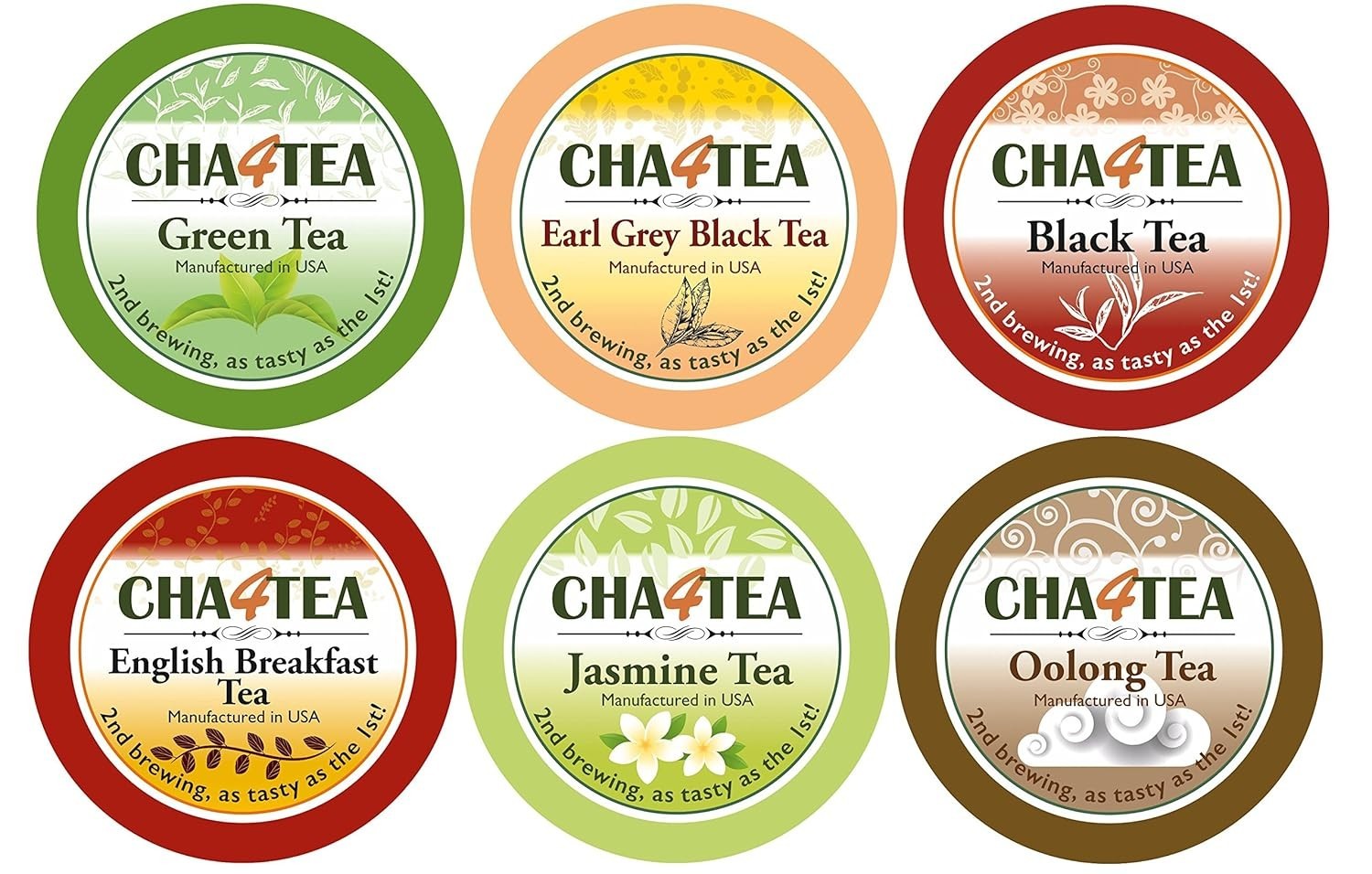 36-Count 6 Flavors Variety Pack Tea for Keurig K-Cup Brewers, Including Green…