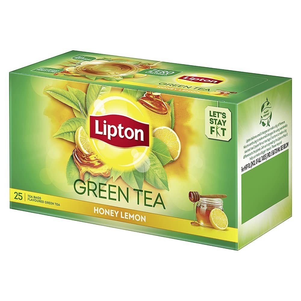 Lipton Honey Lemon Green Tea Bags, 25 Pieces, , lemon & honey (25*1.4gm each)