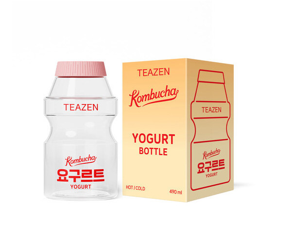 Teazen kombucha yogurt probiotic tea drink mix 30 sticks x2 with bottle K-food