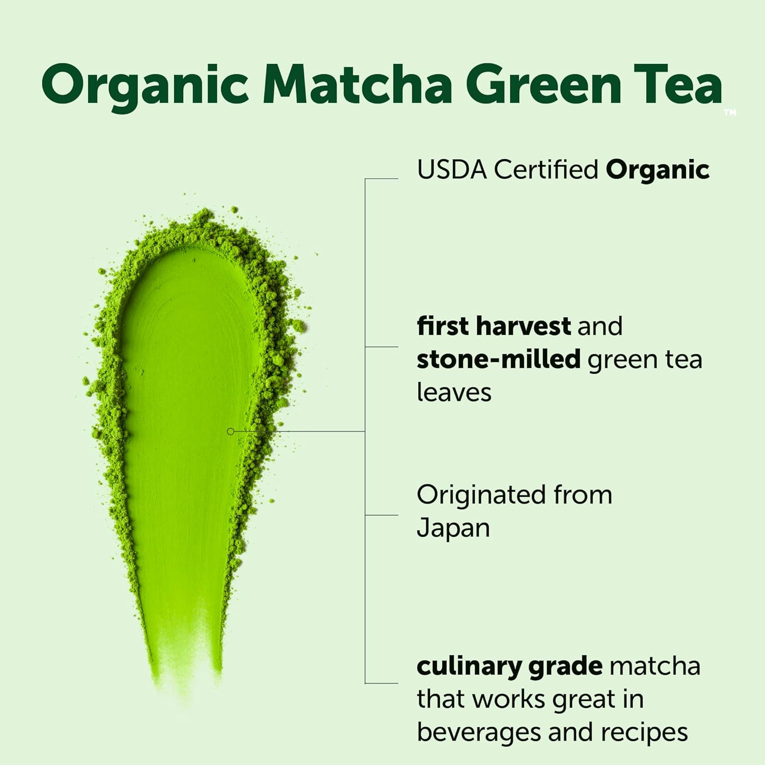 Organic Matcha Green Tea Powder, First Harvest, Culinary Grade from Japan, 100%