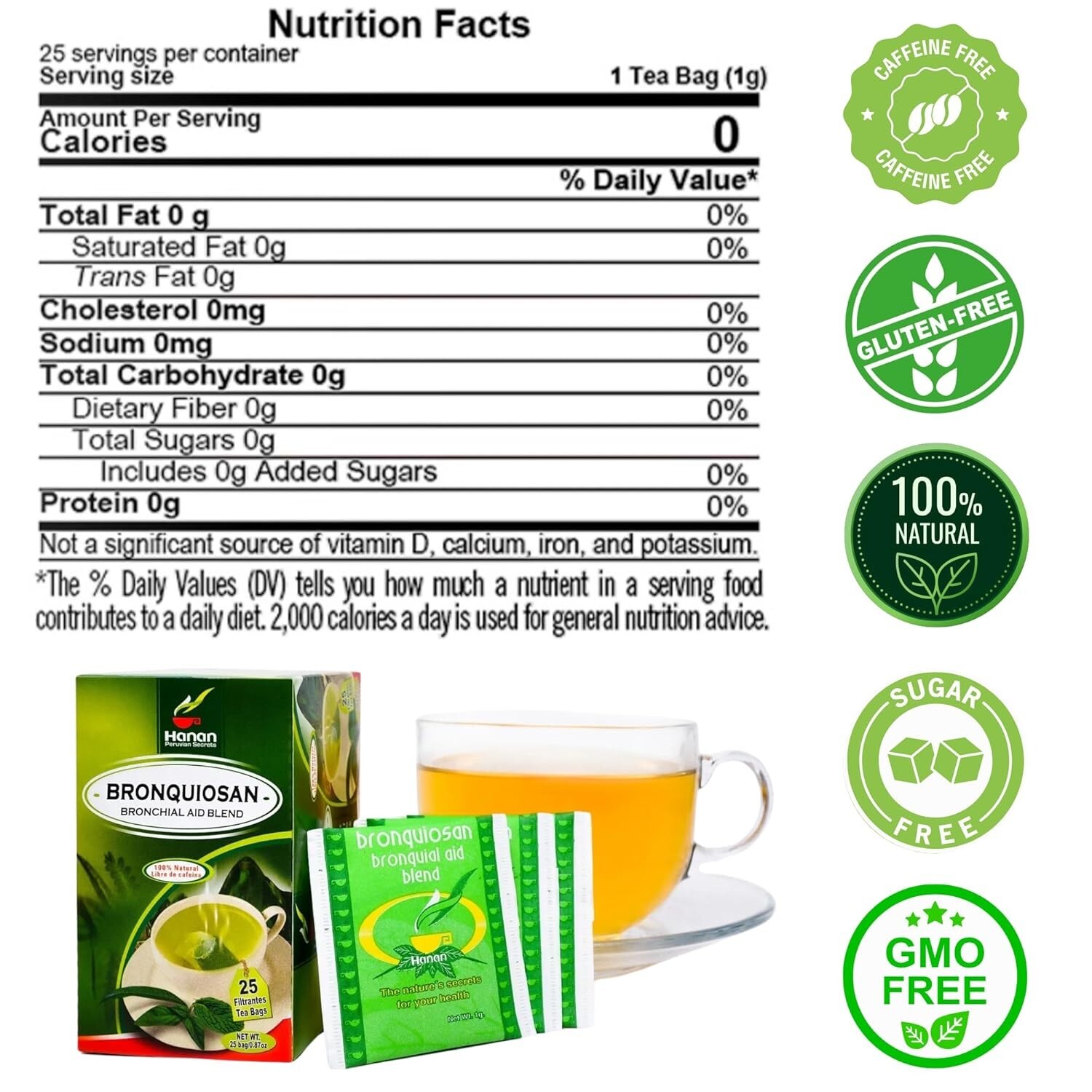 Bronchial Wellness 100 Teabags Bronquiosan – Respiratory Lung Health Blend Peru