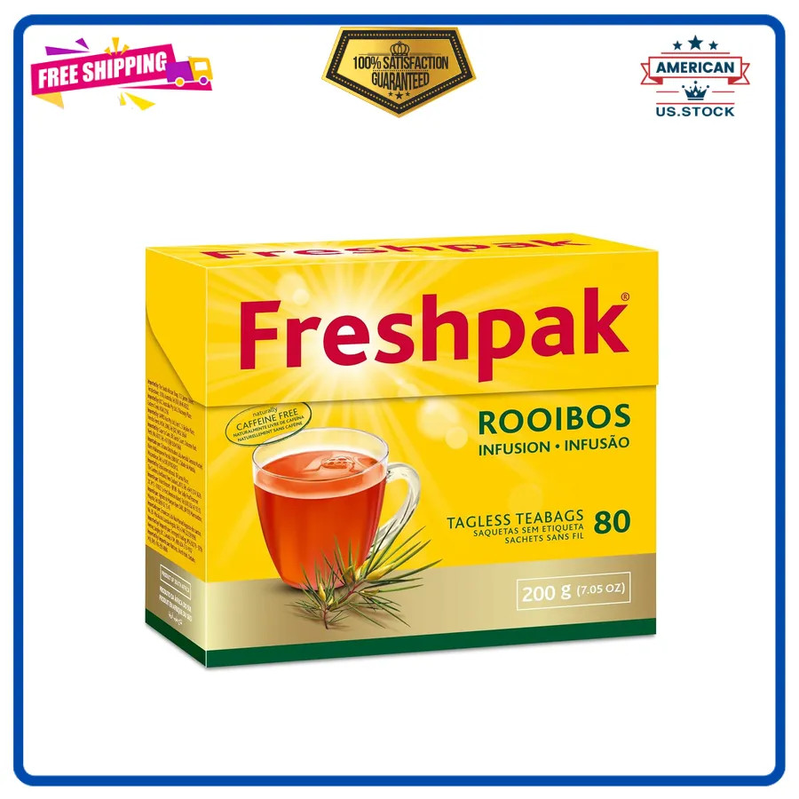 Freshpak Rooibos Tea 80 Tagless Teabags South African Premium Caffeine Free
