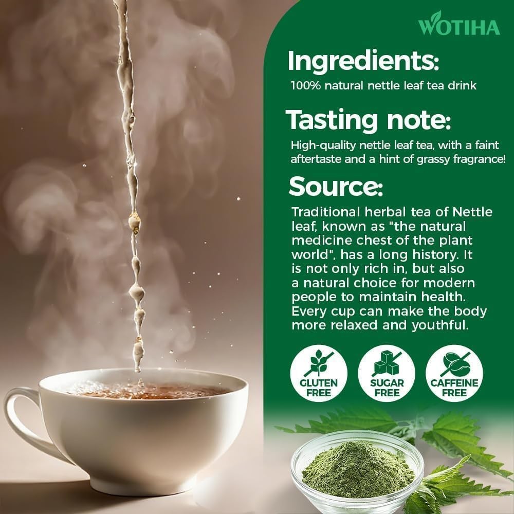 Premium Natural Nettle Leaf Tea Bags, 60 Count – 100% Pure Herbal 60 Bags