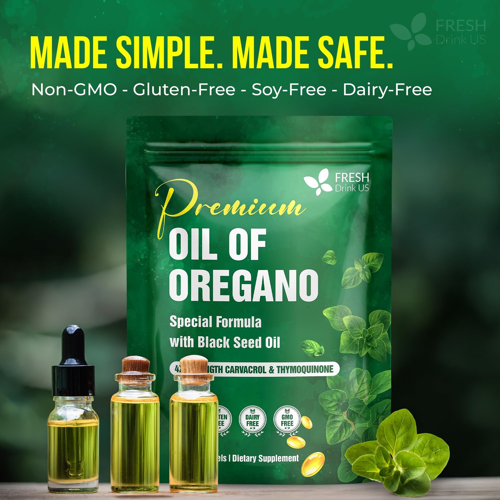 Premium Oregano Oil Softgels | 330 Count | Blend of 300mg Oregano Oil,Natural