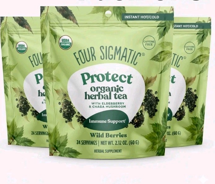 Four Sigmatic Organic Protect Herbal Tea Elderberry & Chaga Mushroom Wild Berry