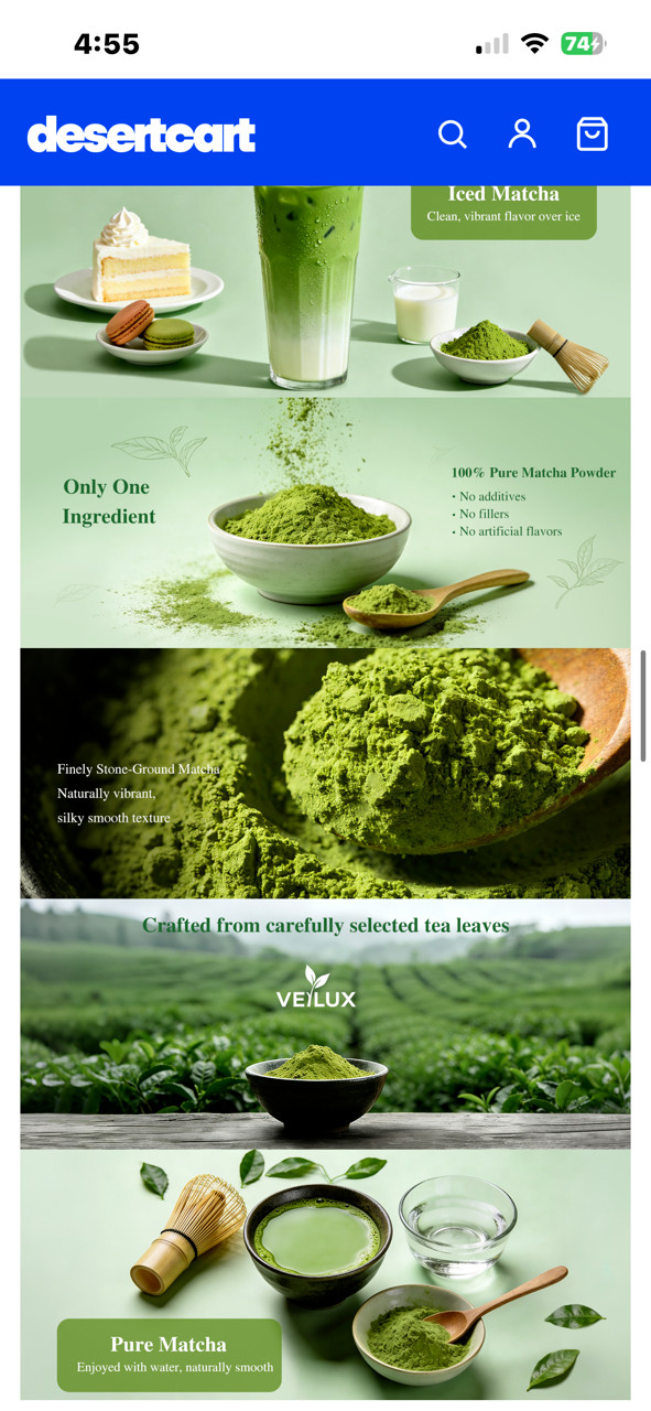 Veilux Premium Ceremonial Grade Matcha 100% Pure Unsweetened Green Tea Powder