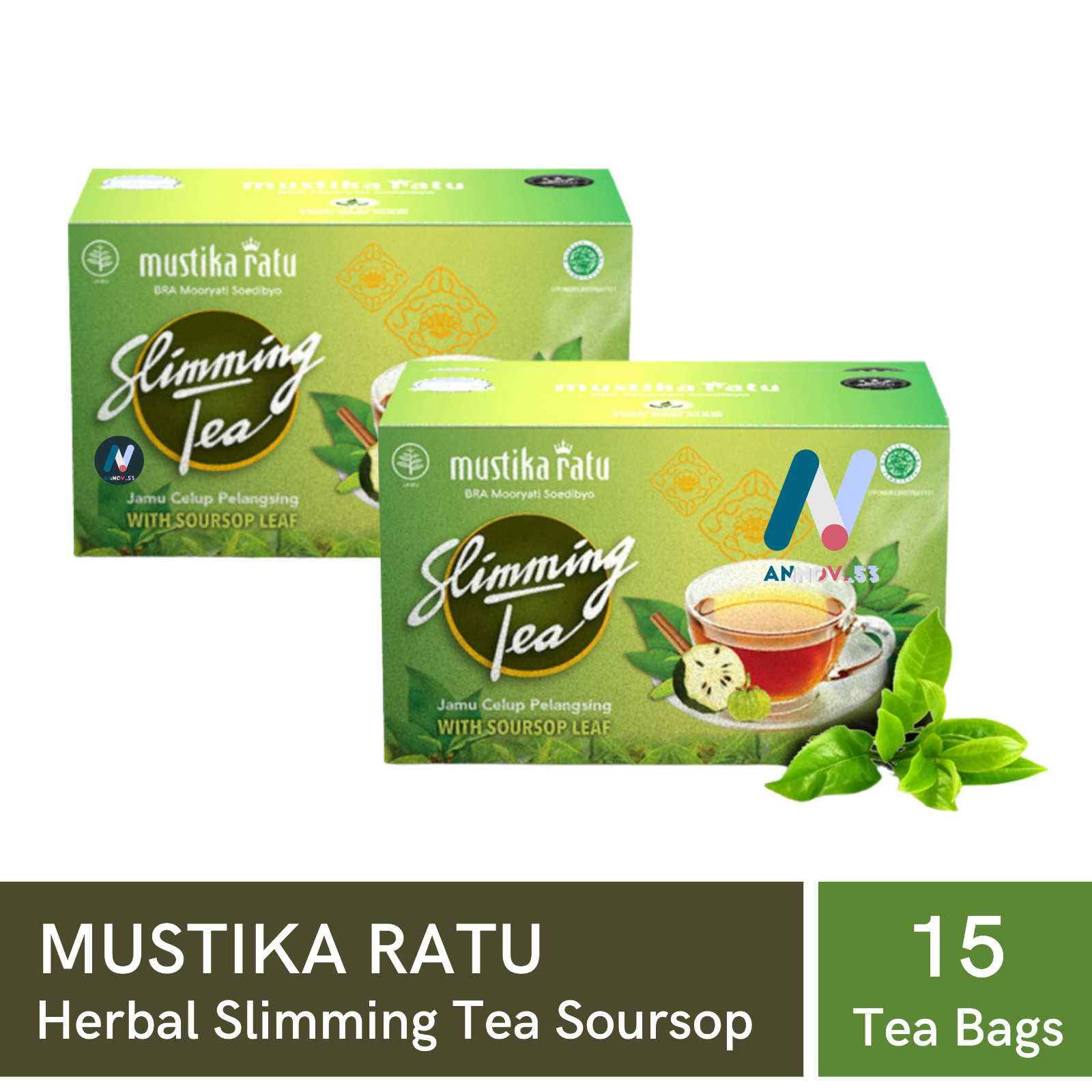 MUSTIKA RATU Herbal Slim Soursop Tea Immune Antioxidant Weight Loss Fat Burn 2X