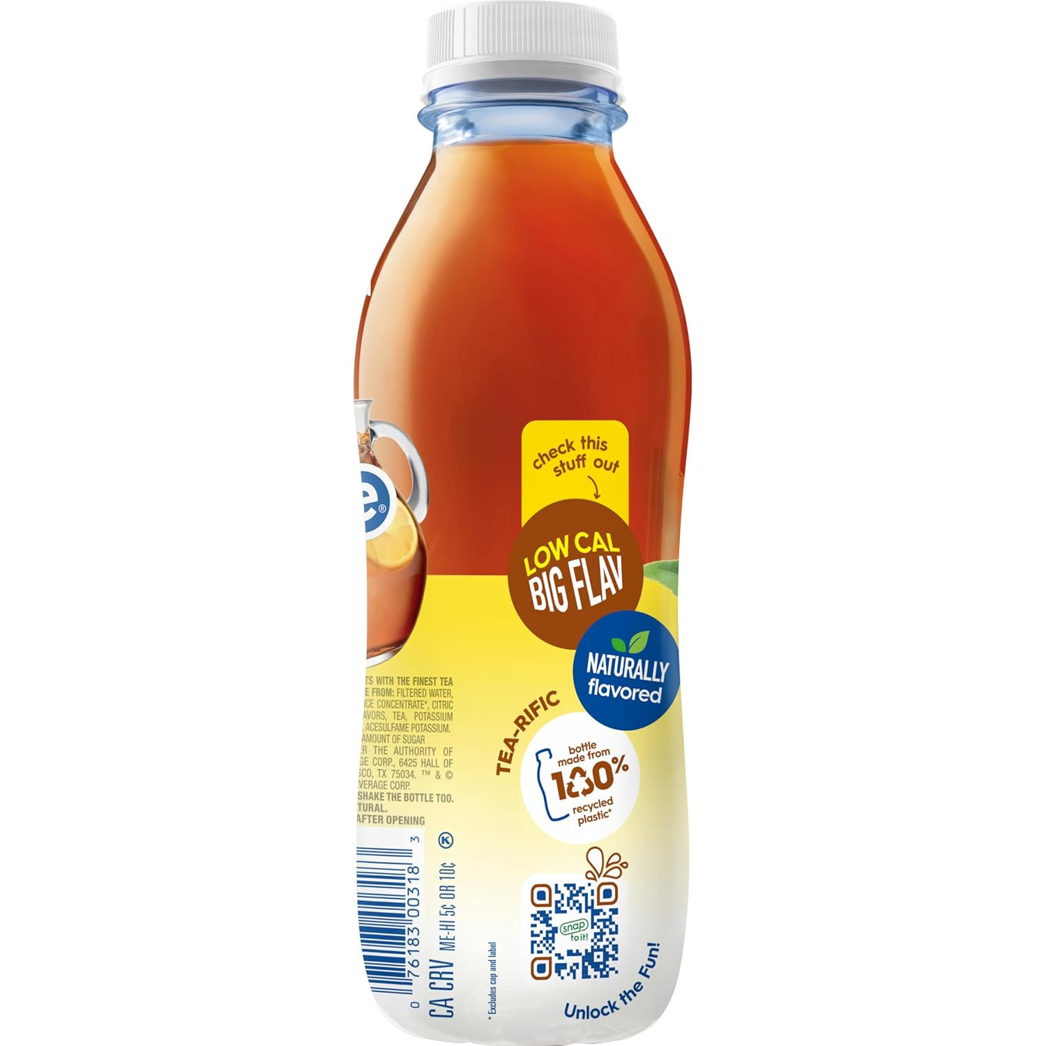 Snapple Zero Sugar Half ‘N Half Tea, 16 Fl Oz Recycled Plastic Bottle, Pack of 1