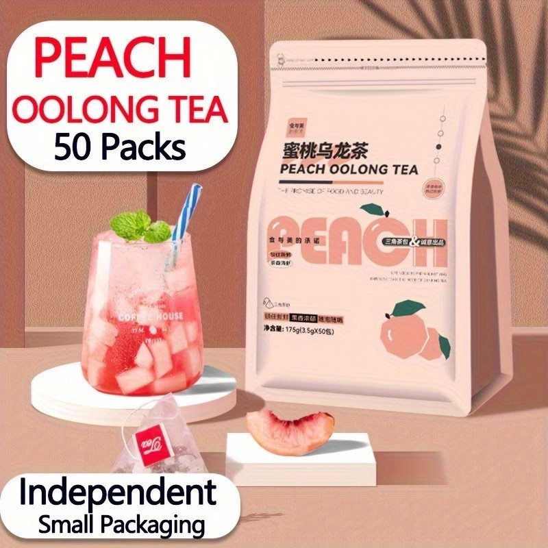 Natural Peach Oolong Tea Bags Fruit Jasmine-like Flavor Hot/Cold Brew Vegan