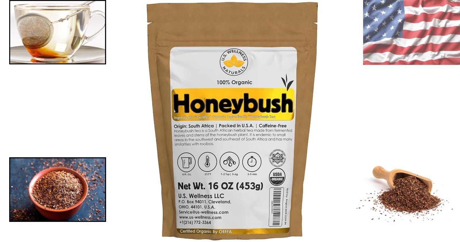 Sweet & Aromatic South African Honeybush Loose Leaf Tea 1LB – 200+ Cups